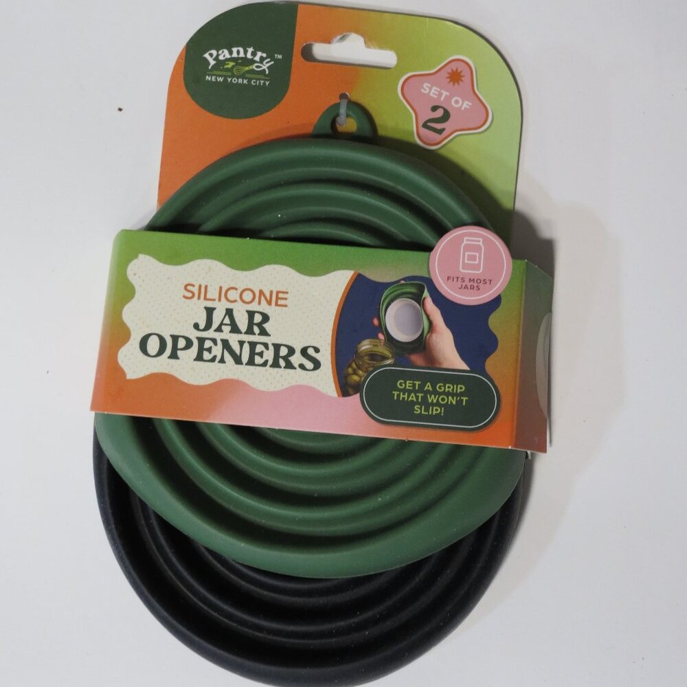 Green and Black Silicone Jar Openers - Set of 2